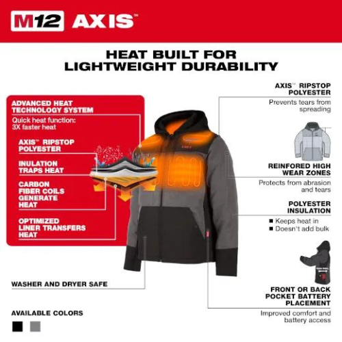 Milwaukee M12 Heated AXIS Hooded Jacket from GME Supply